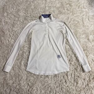 Women’s Small White Essex Classics Long Sleeve Horseback Riding Show Shirt